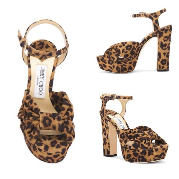 Jimmy Choo Shoes - New JIMMY CHOO Heloise 120 Suede Sandal Leopard 39 $995